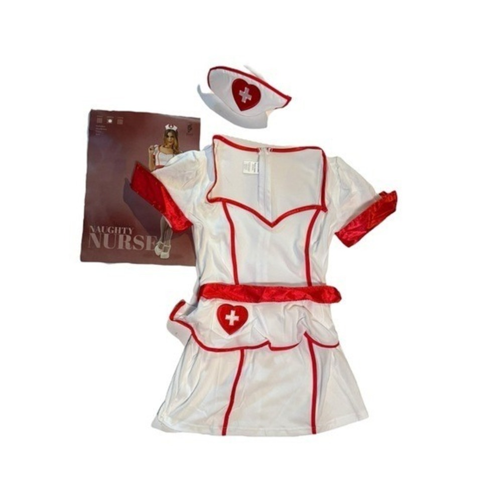 Naught Nurse Costume dress and headband medium Halloween outfit new